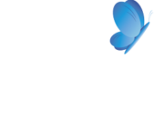Nybergs begravningsbyrå vit logotype